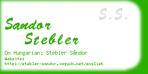 sandor stebler business card